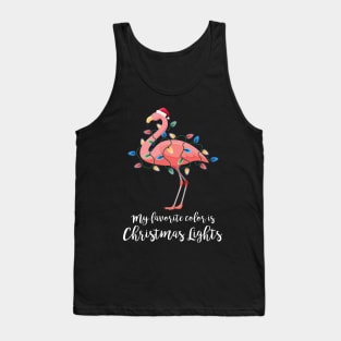 My Favorite Color Is Christmas Lights Flamingo Tank Top